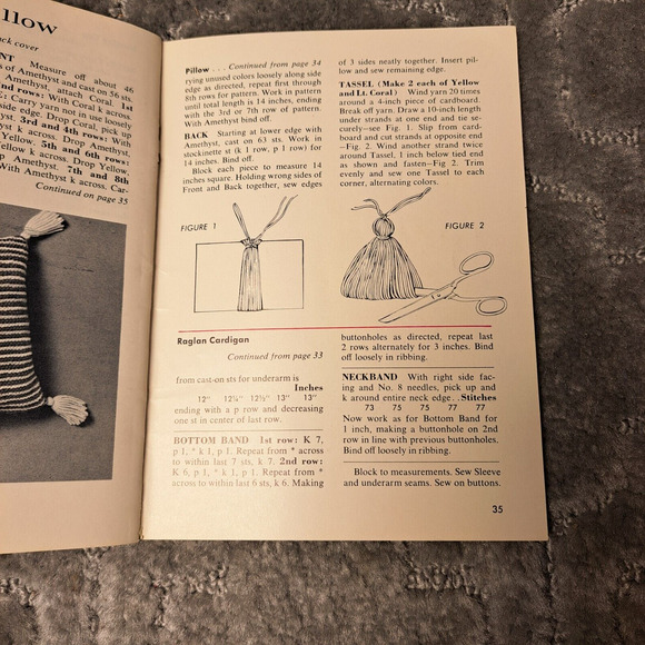 Coats AND Clarks BOOK NO 190 Vintage 1968 Learn To Knit USA 35 CENTS MOD RETRO - Picture 5 of 6